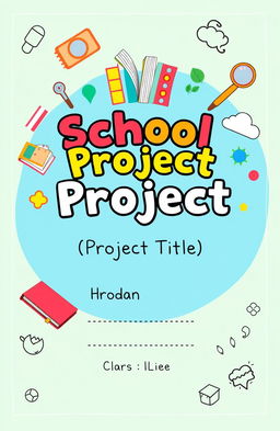 A creative and colorful cover page design for a school project