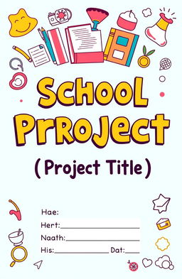 A creative and colorful cover page design for a school project