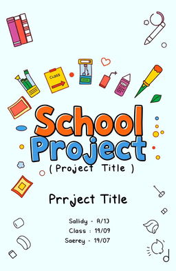 A creative and colorful cover page design for a school project