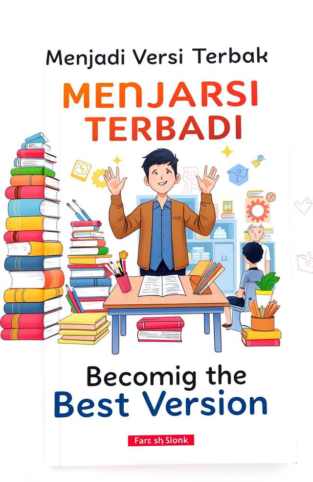 A visually appealing book cover titled 'Menjadi Versi Terbaik' and 'Becoming the Best Version'