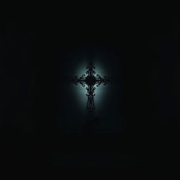A textured dark background resembling the shadows of an ancient cathedral, adding depth and mystery