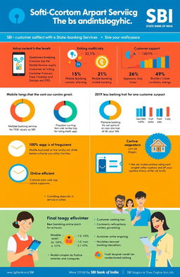 A detailed infographic showcasing customer satisfaction levels with e-banking services at the State Bank of India (SBI)