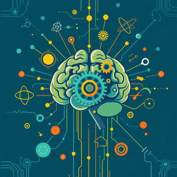 An imaginative illustration showcasing the interplay between mental health and physics