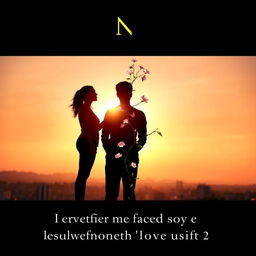 A book cover featuring two figures standing apart but facing each other, their silhouettes framed against a soft, fading sunset