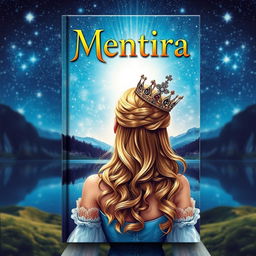 A fantasy book cover titled 'Mentira' displayed prominently at the top