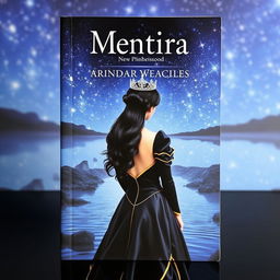 A fantasy book cover titled 'Mentira' displayed prominently at the top