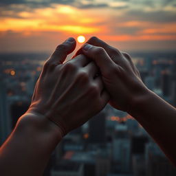 An emotionally charged image of two intertwined hands, with one hand being pulled away, suggesting a sense of conflict and struggle to connect