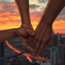 An emotionally charged image of two intertwined hands, with one hand being pulled away, suggesting a sense of conflict and struggle to connect