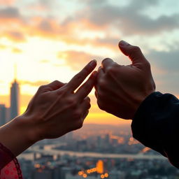 An emotionally charged image of two intertwined hands, with one hand being pulled away, suggesting a sense of conflict and struggle to connect