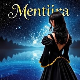 A captivating fantasy book cover featuring the title 'Mentira' prominently displayed at the top in an elegant, whimsical font that enhances the magical theme