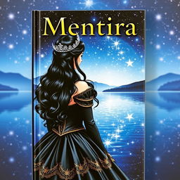 A fantasy book cover titled 'Mentira' displayed prominently at the top in the Brasika font, which adds a unique flair to the design