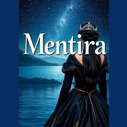 A fantasy book cover titled 'Mentira' displayed prominently at the top in the Brasika font, which adds a unique flair to the design