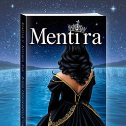 A fantasy book cover titled 'Mentira' displayed prominently at the top in the Brasika font, which adds a unique flair to the design