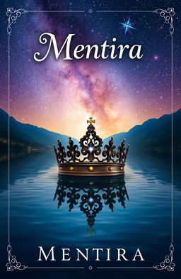 A captivating book cover design for a fantasy novel titled 'Mentira'