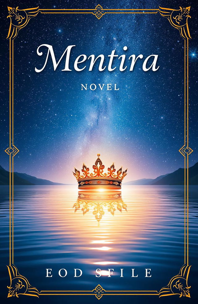 A captivating book cover design for a fantasy novel titled 'Mentira'