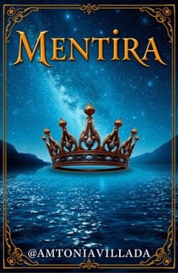 A mesmerizing fantasy book cover titled 'Mentira' prominently displayed at the top in a captivating font that harmonizes with the design