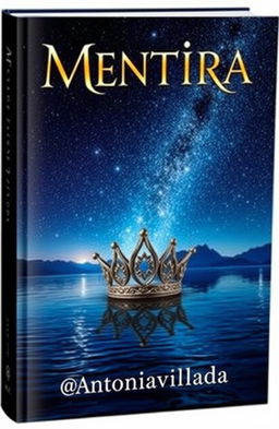 A mesmerizing fantasy book cover titled 'Mentira' prominently displayed at the top in a captivating font that harmonizes with the design