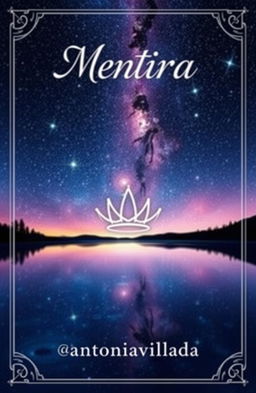 A fantasy book cover featuring the title 'Mentira' in a beautifully styled font at the top
