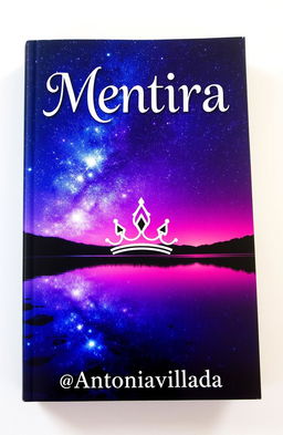 A fantasy book cover featuring the title 'Mentira' in a beautifully styled font at the top