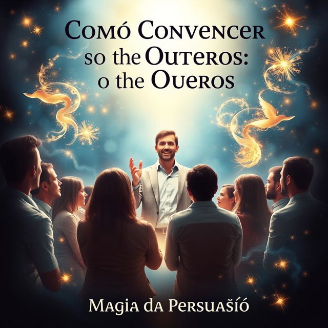 An engaging and visually striking book cover design for a book titled 'Como Convencer os Outros: A Magia da Persuasão'