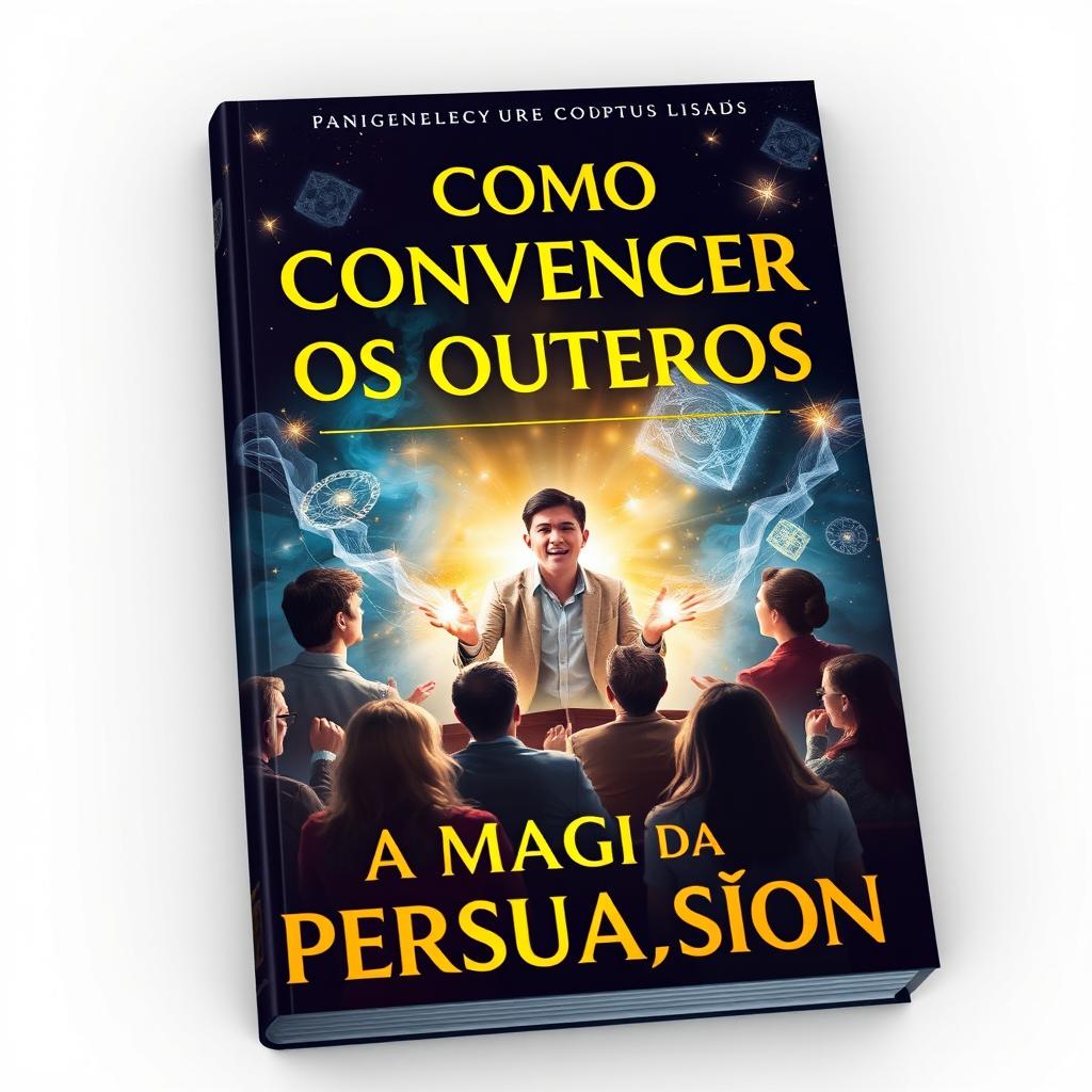 An engaging and visually striking book cover design for a book titled 'Como Convencer os Outros: A Magia da Persuasão'