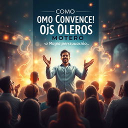An engaging and visually striking book cover design for a book titled 'Como Convencer os Outros: A Magia da Persuasão'