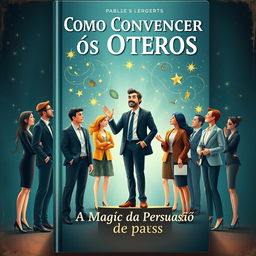 A visually captivating book cover design for 'Como Convencer os Outros: A Magia da Persuasão'