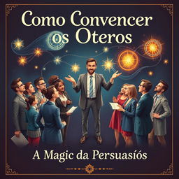 A beautifully designed book cover for 'Como Convencer os Outros: A Magia da Persuasão'