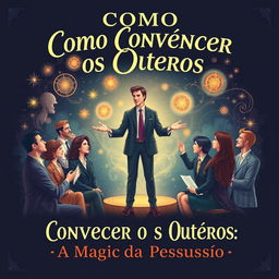 A beautifully designed book cover for 'Como Convencer os Outros: A Magia da Persuasão'