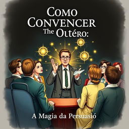A captivating illustration for a book cover titled "Como Convencer os Outros: A Magia da Persuasão" without the title displayed