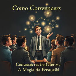 A captivating illustration for a book cover titled "Como Convencer os Outros: A Magia da Persuasão" without the title displayed