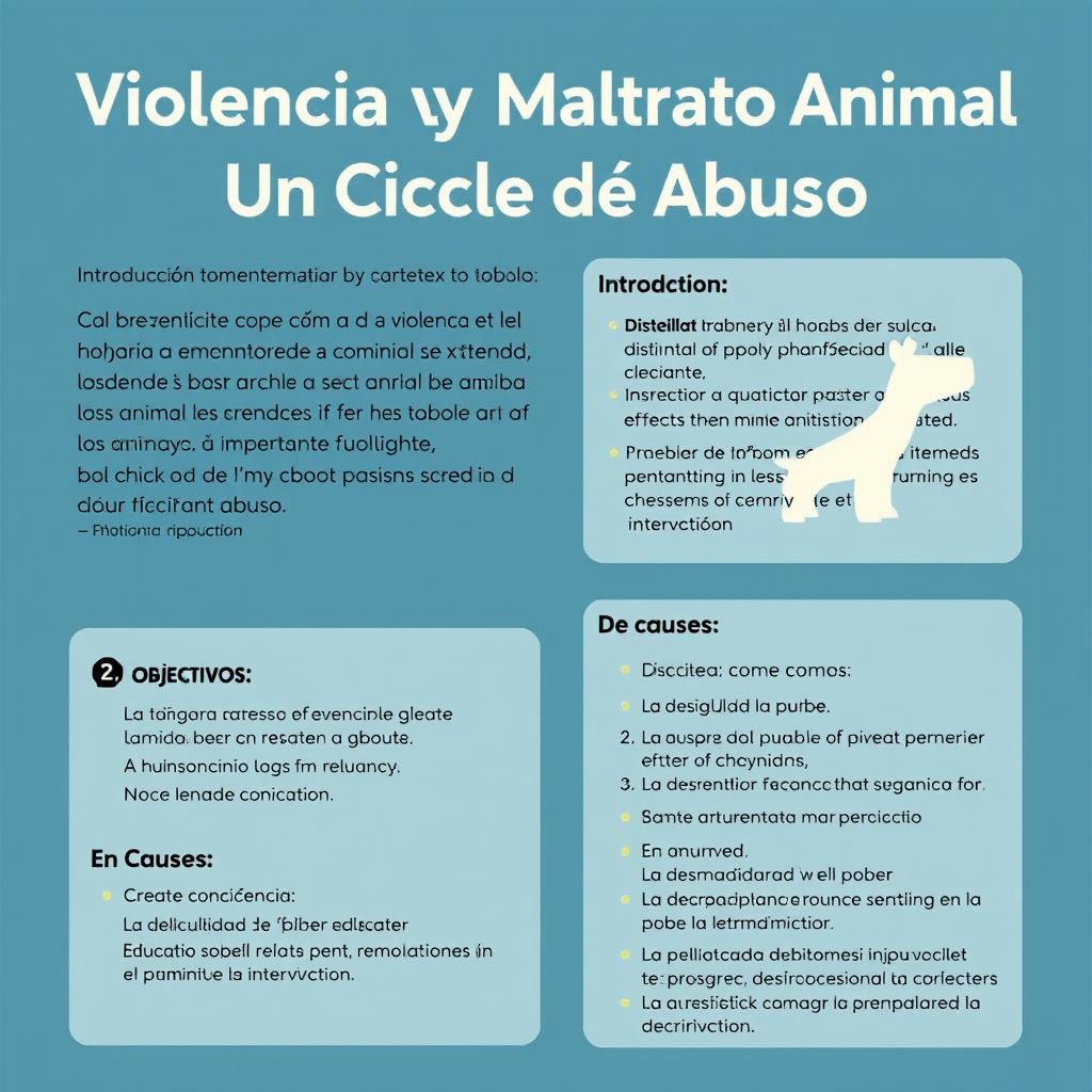 Póster informativo sobre la violencia intrafamiliar y su relación con el maltrato animal