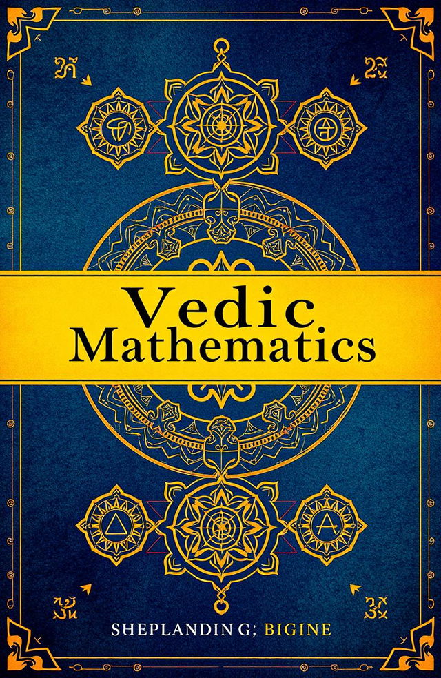 A visually captivating e-book cover for a book about Vedic Mathematics