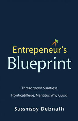 A sophisticated and professional logo for a book titled "The Entrepreneur's Blueprint: A Guide to Building and Growing Your Business" by Susmoy Debnath
