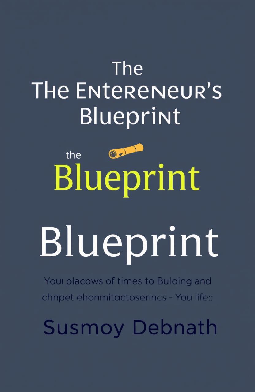 A sophisticated and professional logo for a book titled "The Entrepreneur's Blueprint: A Guide to Building and Growing Your Business" by Susmoy Debnath