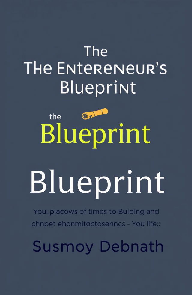 A sophisticated and professional logo for a book titled "The Entrepreneur's Blueprint: A Guide to Building and Growing Your Business" by Susmoy Debnath