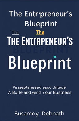 A sophisticated and professional logo for a book titled "The Entrepreneur's Blueprint: A Guide to Building and Growing Your Business" by Susmoy Debnath