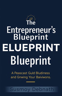 A sophisticated and professional logo for a book titled "The Entrepreneur's Blueprint: A Guide to Building and Growing Your Business" by Susmoy Debnath