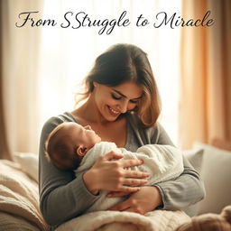 A heartfelt and emotional scene depicting a mother cradling her baby, radiating warmth and love