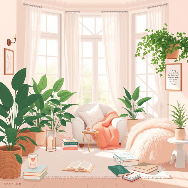 A visually striking illustration that captures the mental health aesthetic, combining elements of tranquility and self-care