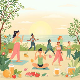 A harmonious illustration representing the intertwined concepts of physical and mental health