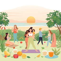 A harmonious illustration representing the intertwined concepts of physical and mental health