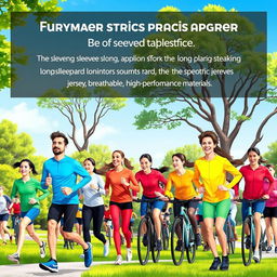 An engaging illustration showcasing long-sleeved sports apparel designed for athletes participating in various outdoor activities