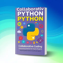 A vibrant and engaging book cover design for a Python programming book with a subtitle 'Collaborative Coding: Harnessing Python for Team Projects