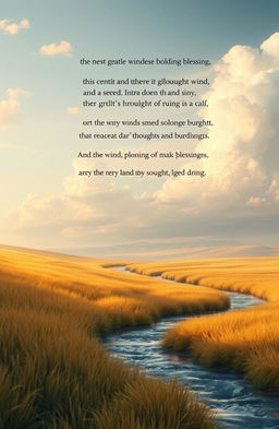 A serene and poetic landscape featuring wind and serene movement, inspired by the themes of the verse
