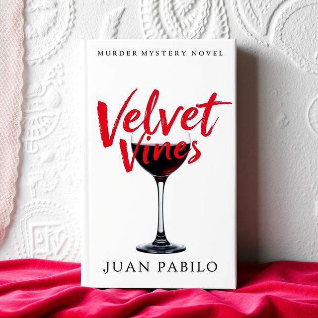 A captivating book cover for a murder mystery novel titled 'Velvet Vines' by Juan Pablo