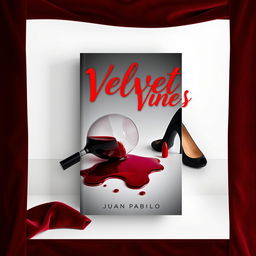 An intriguing novel cover for a murder mystery titled 'Velvet Vines' by Juan Pablo