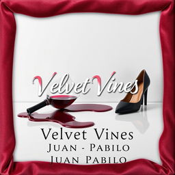 An intriguing novel cover for a murder mystery titled 'Velvet Vines' by Juan Pablo