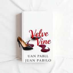 A clean and creative novel cover design for a murder mystery titled 'Velvet Vines' by Juan Pablo
