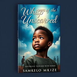 A captivating book cover design for 'Whispers of the Unscarred' by Samkelo Mkhize
